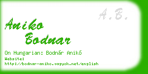 aniko bodnar business card