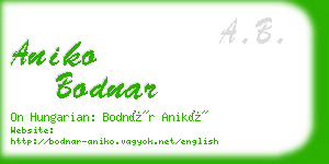 aniko bodnar business card